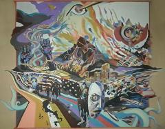 Untitled (abstract figures in city)
