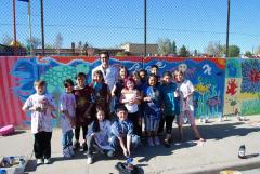 Brown Elementary School (flowers, blue design)