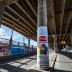 Untitled (colorful concrete columns painted under I-70)