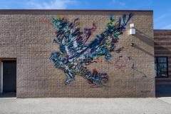 Untitled (an eagle-shaped bird with colorful wings and body) 