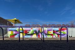 Untitled (the word "Dreamers" painted in bold colors)